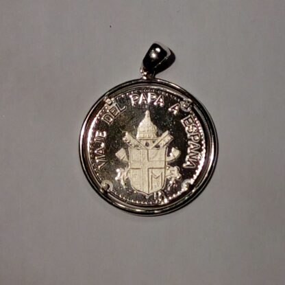 Colgante Juan Pablo II en plata de ley - Imagen 2