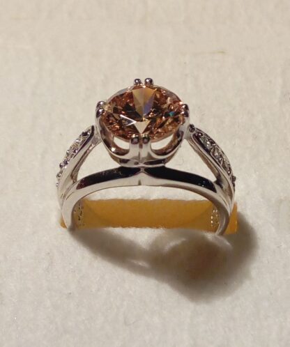 Anillo de plata de ley y zirconita de color - Imagen 2