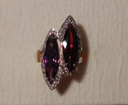 Anillo de plata de ley con dos piedras de color - Imagen 3