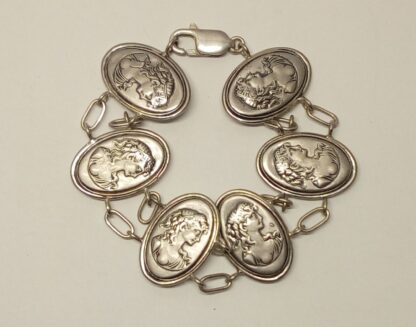 Pulsera de plata de ley envejecida