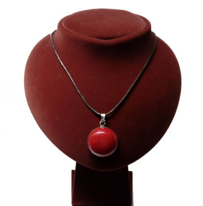 Colgante de coral de raíz y plata de ley