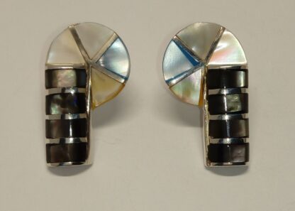 Pendientes de plata de ley y nácar