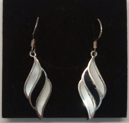 Pendientes plata de ley, nácar y ónix