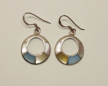Pendientes plata de ley y nácar