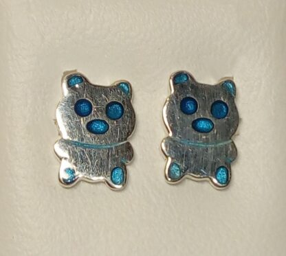 Pendientes osito en plata de ley y esmalte
